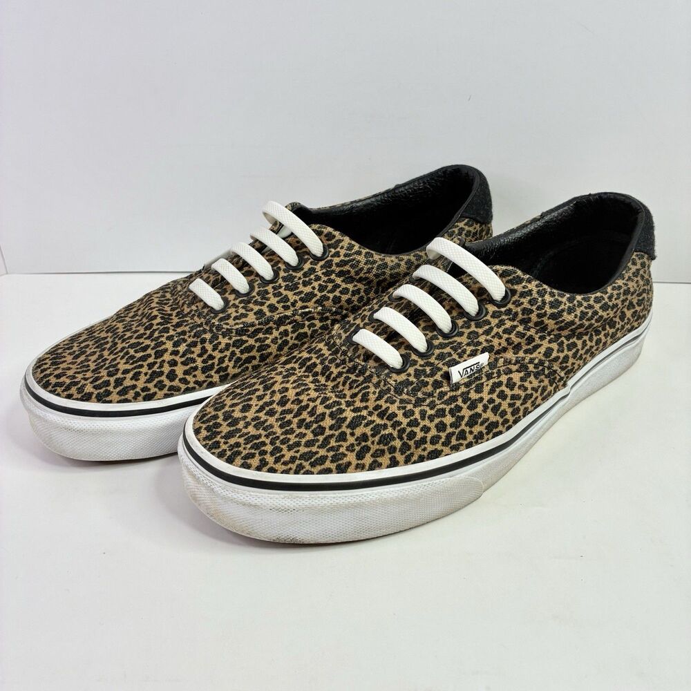 Vans Cheetah Leopard Print Sneaker Skate Shoe Rubber Laces Mens 8.5 Womens 10